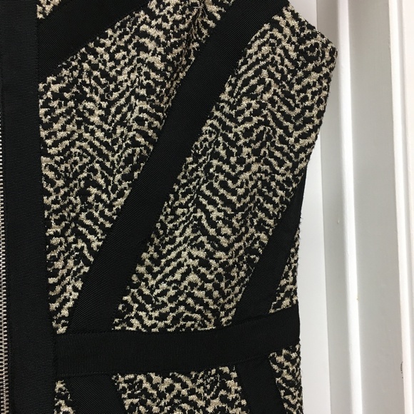 NWT $315 Erin Fetherston Black Gold Corrine Dress Zip Front Sz 8 - Picture 9 of 13